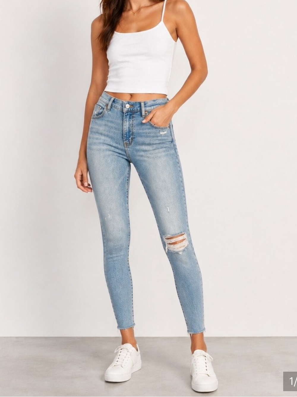 Abercrombie & Fitch Curve Love Super Skinny Ankle High Rise Jean